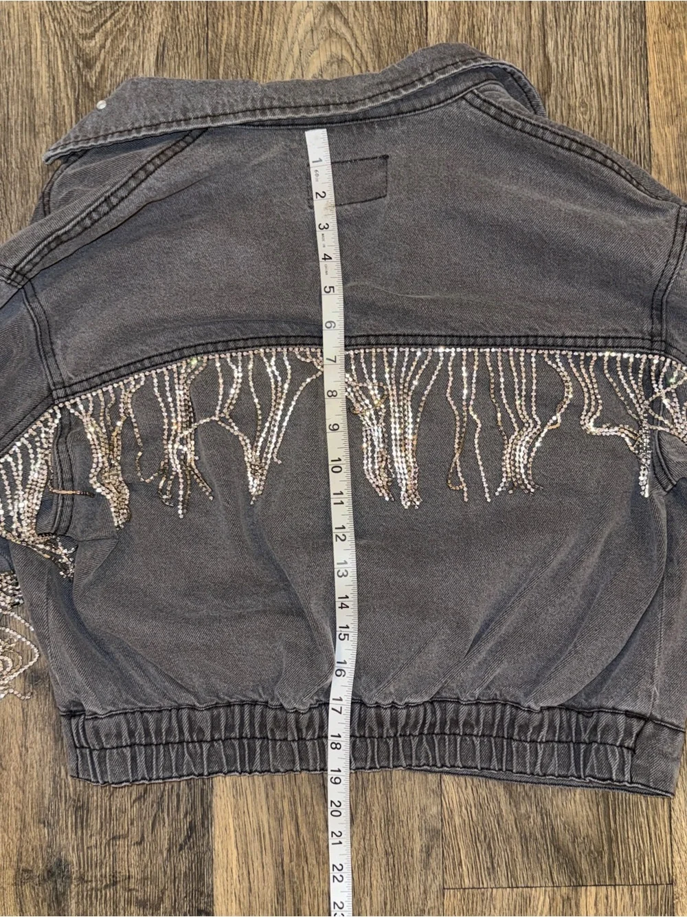 Free People Black Comet Denim Bomber Jacket - Picture 11 of 11